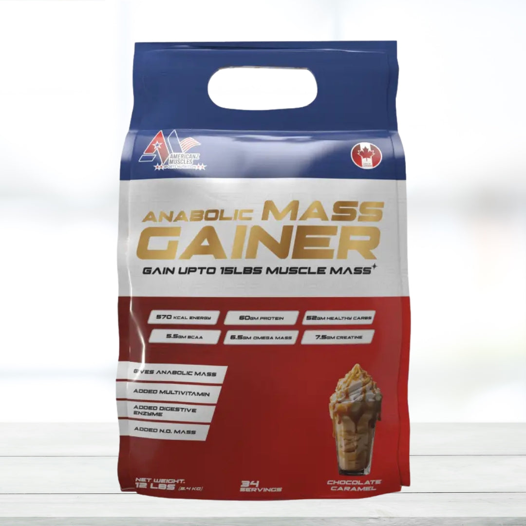 Americanz Muscles Anabolic Mass Gainer 12 Lbs - Chocolate Caramel Flavor