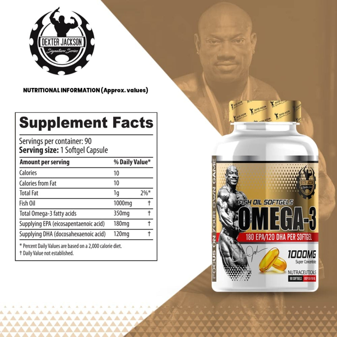 Dexter Jackson Omega-3 Fish Oil 1000mg - 90 Softgels