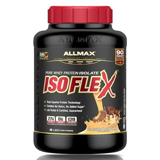 ALLMAX Nutrition  ISOFLEX  Whey Protein Isolate 5lbs 2.2kgChocolate Peanut Butter Flavor