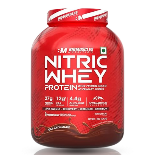Big Muscles Nitric Whey - 2 kg Rich Chocolate Flavor