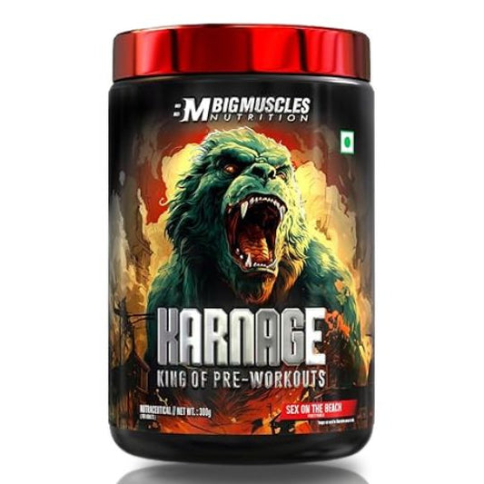 Bigmuscles Nutrition Karnage Pre workout 60 Servings  Sex On the Beach Flavor