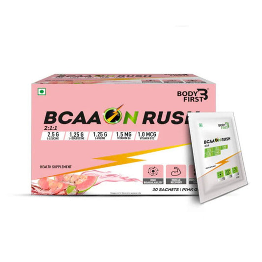 Bodyfirst Bcaa On Rush 2:1:1 30 Servings Pink Guava Flavor