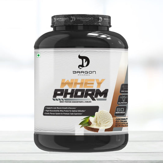 Dragon Pharma Whey phorm– Performance  Whey  Protein Blend 60 Servings Flavor- Coconut  Ice-cream