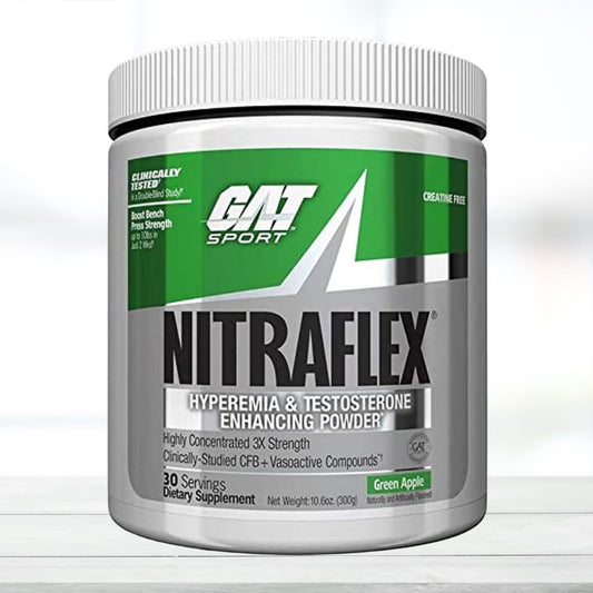 GAT Sport Nitraflex 30 Servings Green Apple with scan code