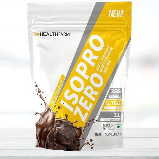 HEALTHFARM Isopro Zero 100% whey isolate protein-31 servings Whey Protein  (1 kg, Triple Chocolate)