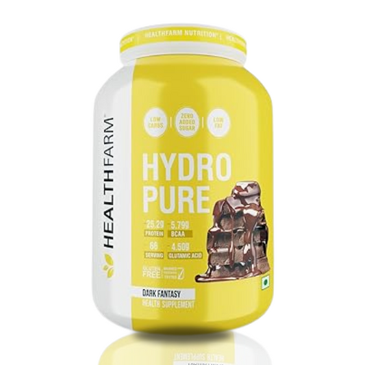 HEALTHFARM Nutrition Hydro Pure Whey Protein Isolate Pure 25g Protein 11.7g EAAS 5.35g BCAA 4.60g Glutamine (vanilla)