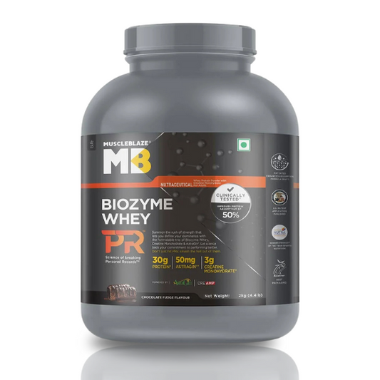 MuscleBlaze Biozyme Whey PR, 2 kg (4.4 lb), Chocolate Fudge Flavor