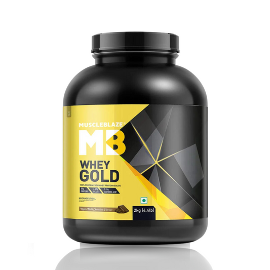 MuscleBlaze Whey Gold Protein, 2 kg (4.4 lb), Rich Milk Chocolate