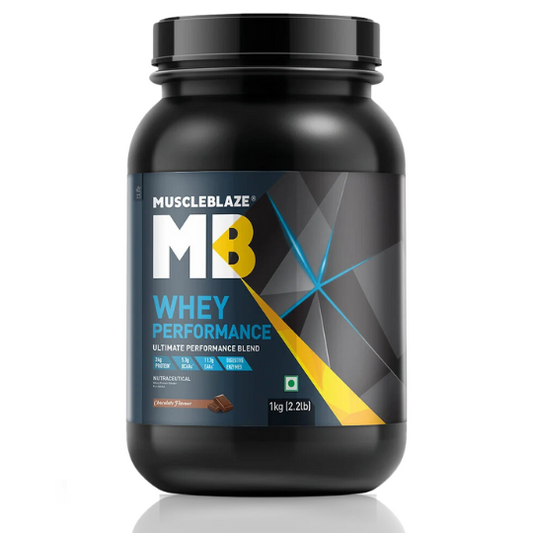 MuscleBlaze Whey Performance Protein, 1 kg (2.2 lb), Chocolate Flavor