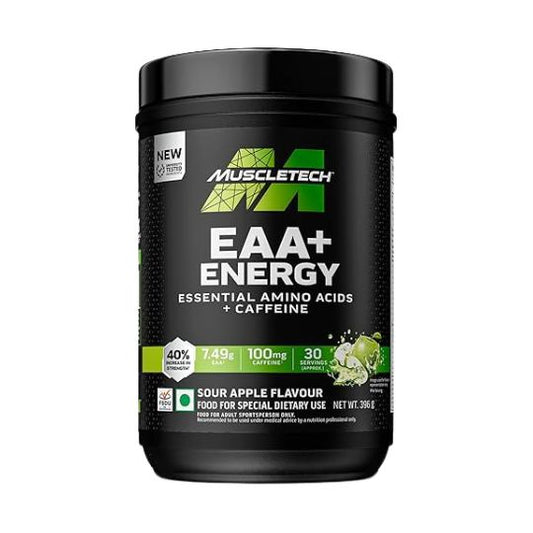 MuscleTech Eaa + Energy | Essential Amino Acids 30 Servings Sour Apple Powder