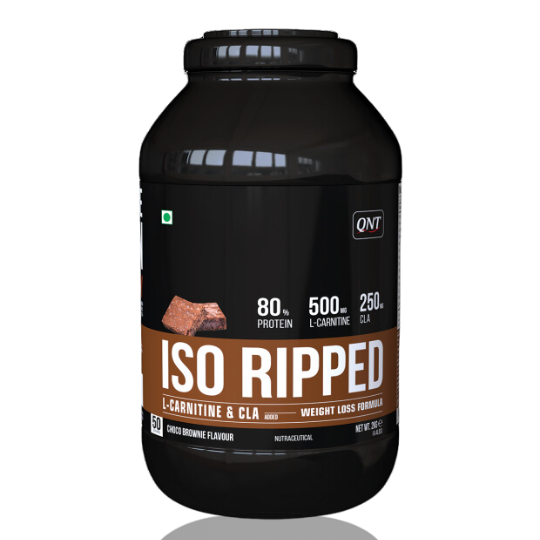 QNT ISO Ripped | Whey Protein Isolate Powder 2 Kg 50 Servings Choco Brownie Flavor