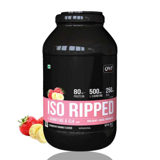 QNT ISO Ripped | Whey Protein Isolate Powder 2 Kg 50 Servings Strawberry Banana Flavor