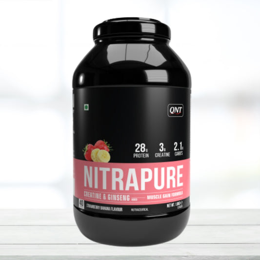 QNT NITRAPURE Whey Protein Powder Strawberry Banana Flavor - 1.6kg