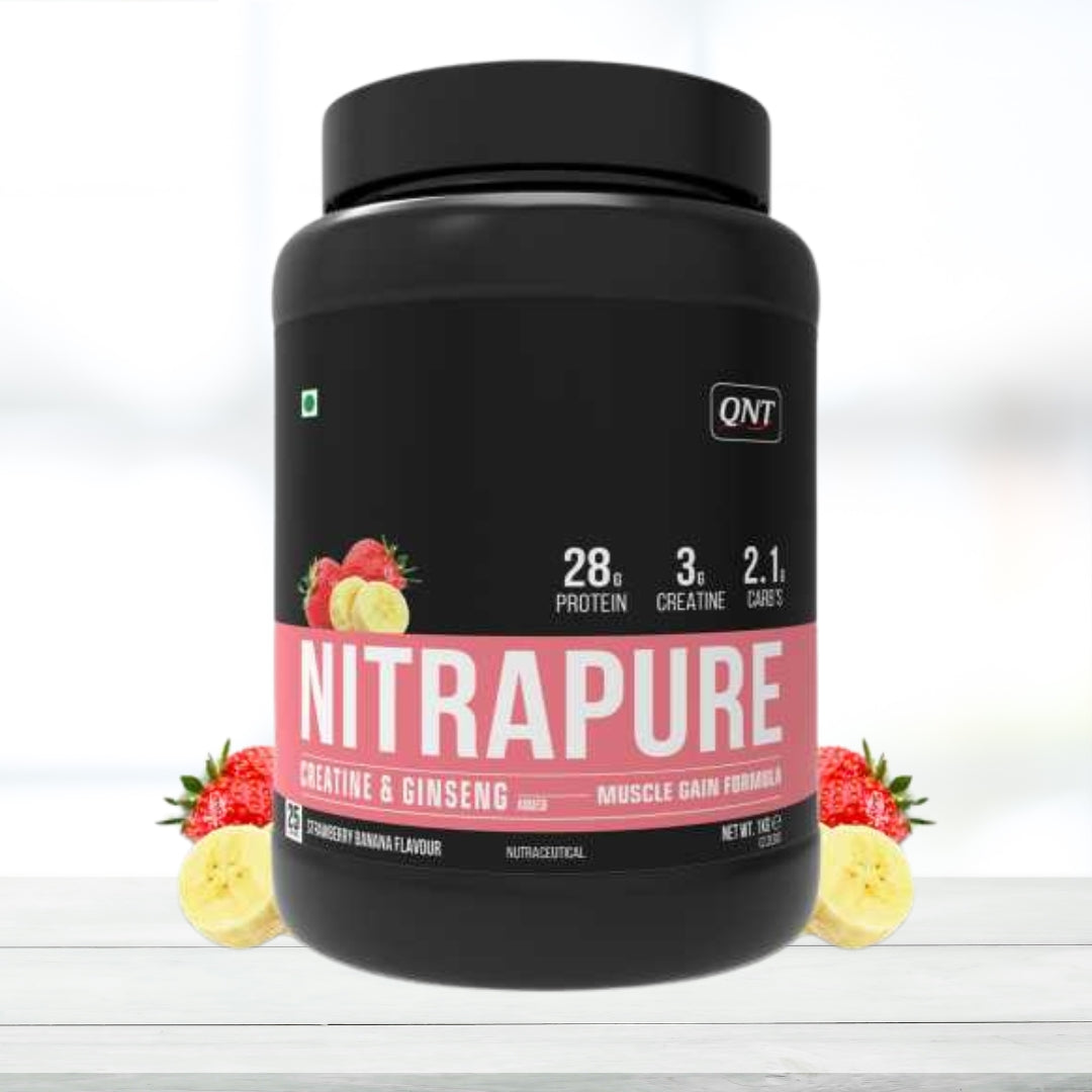 QNT Nitrapure Whey Protein 1kg -Strawberry/Banana Flavor