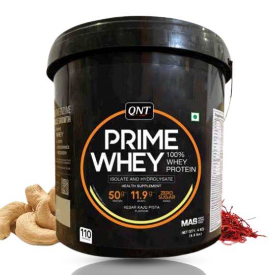 QNT Prime Whey | 100% Whey Protein 4kg (Kesar Kaju Pista)