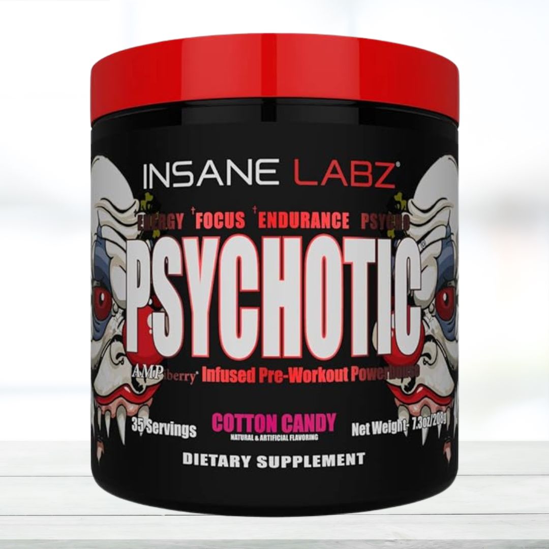 Insane Labz Psychotic Infused Pre Workout 35 Servings Cotton Candy With Official Importer MRP